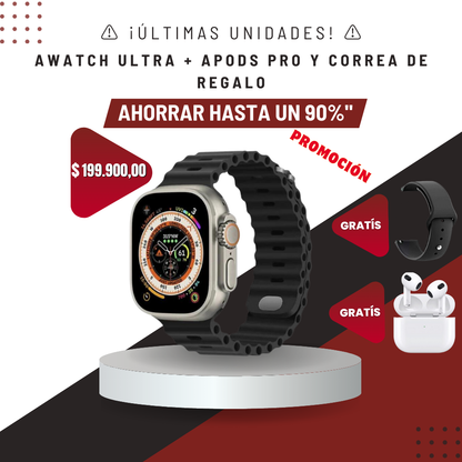 ⚠️ ¡Últimas unidades! ⚠️ AWatch Ultra + APods Pro y Correa de Regalo (SOLO HOY)